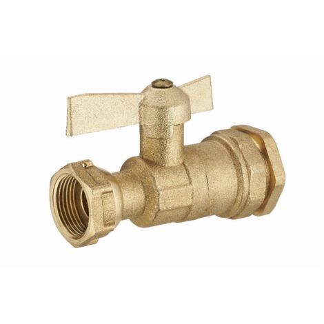 Noyon & Thiebault – Vanne à sphère 1/4 tour laiton pour tuyau polyéthylène – Raccord femelle écrou libre F3/4' (20x27) – Ø 32 mm – Isolation compteur rapide