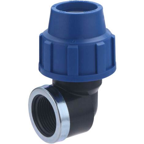 Noyon & Thiebault – Coude femelle plastique pour tuyau polyéthylène Ø32 – Sortie 1' (26x34) – Pression 16 bar – Température 0 à 60°C - F26x34