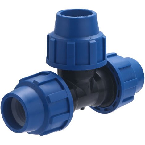 Noyon & Thiebault – Té égal plastique pour tuyau polyéthylène Ø32 – Raccord PE – Pression 16 bar – Température 0 à 60°C – Démontable et réutilisable