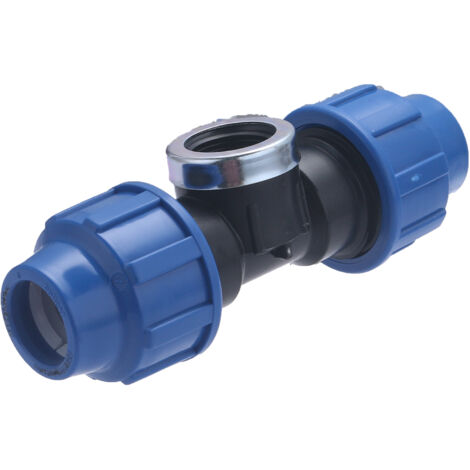 Noyon & Thiebault – Té femelle plastique pour tuyau polyéthylène Ø25 – Sortie femelle 3/4 – Pression max 16 bar – Joint torique inclus pour étanchéité - F20x27