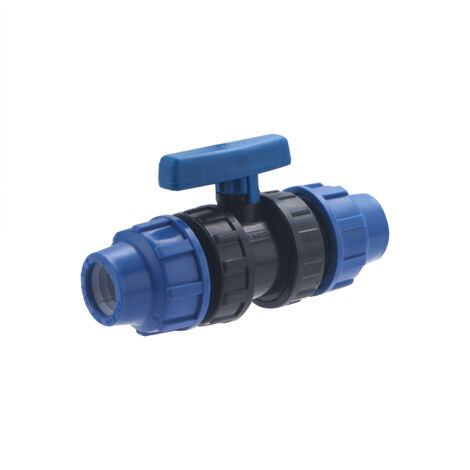 Noyon & Thiebault – Vanne à sphère en plastique pour tuyau polyéthylène Ø20 – Pression 16 bar – Installation par compression – Étanchéité parfaite