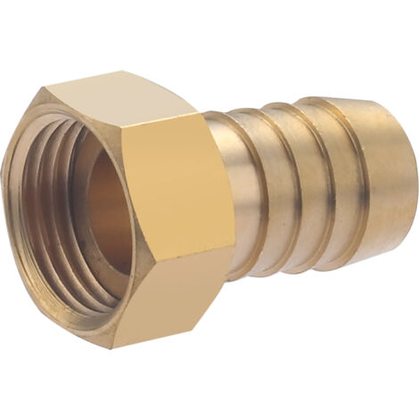 Noyon & Thiebault – Raccord réparateur femelle laiton cannelé – Ø sur crans 17.5 – Compatible tuyau PE Ø20 – Écrou tournant Femelle 15x21
