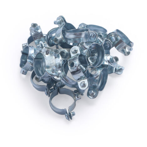 Noyon & Thiebault – Collier de fixation murale Ø25mm en acier – Fixation fiable pour tubes cuivre – Lot de 25 colliers – Installation facile avec vis