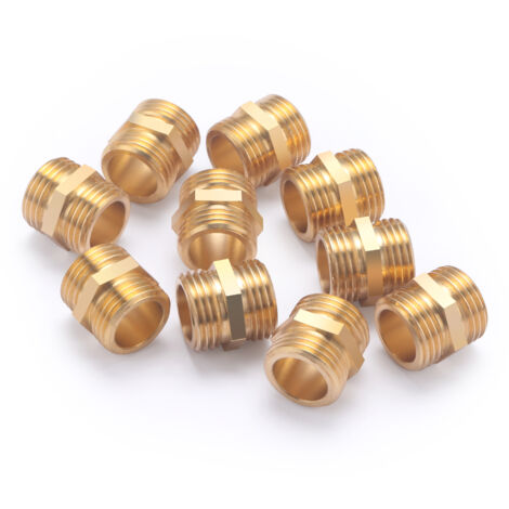 Noyon & Thiebault – Mamelon double mâle en laiton à visser – Filetage 15x21 mm – Pression 10 bar – Température 5 à 90°C – Pour installations d'eau potable