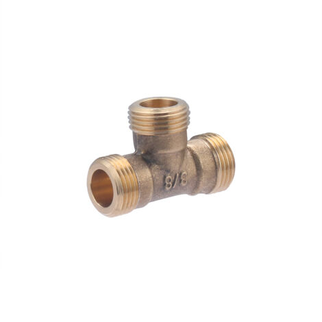 Noyon & Thiebault – Té mâle laiton à visser M12x17 (3/8) – Raccord fileté pour circuits d'eau potable et chauffage – Pression max 10 bar – Température 5°C à 90°C