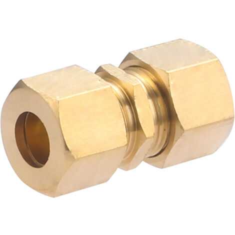 Noyon & Thiebault – Raccord laiton droit bicône égal 10mm – Étanchéité optimale pour tubes cuivre – Pression 10 bar – Installation facile sur tube rigide