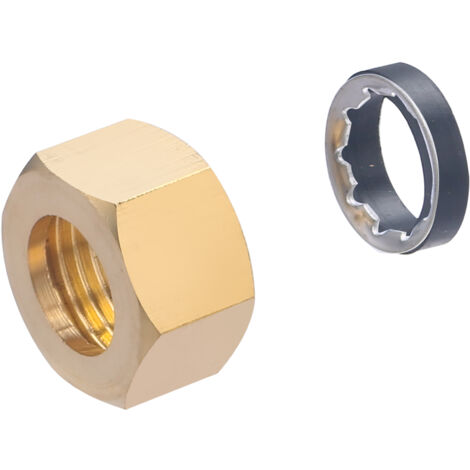 Noyon & Thiebault – Écrou laiton femelle 1/2' pour tube cuivre – Joint mixte Ø 14 mm – Raccord étanche 10 bar – Installation eau potable et chauffage - 460G-1514L1