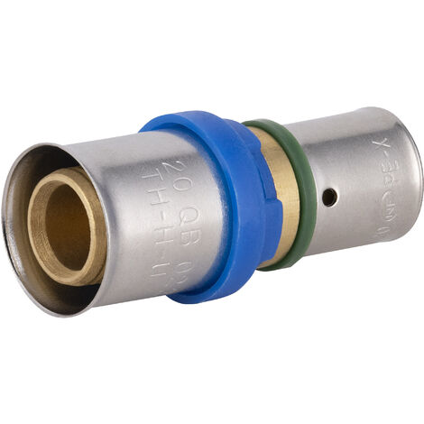 Noyon & Thiebault – Raccord multicouche à sertir 20mm – Jonction PER 16mm – Laiton brut – Pression max 10 bar – Température de 0°C à 95°C