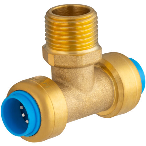 QUICK PLOMBERIE Raccord te egal male 15 x 21 mm diam. 14 mm laiton (1/4)