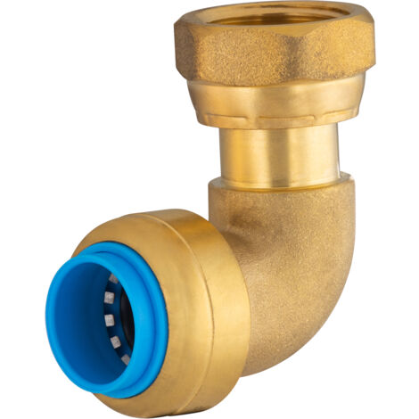 Raccord coude écrou libre femelle 15 x 21 mm – Laiton pour installations sanitaires – Température max 90 °C – Connexion fiable et durable (1/4)