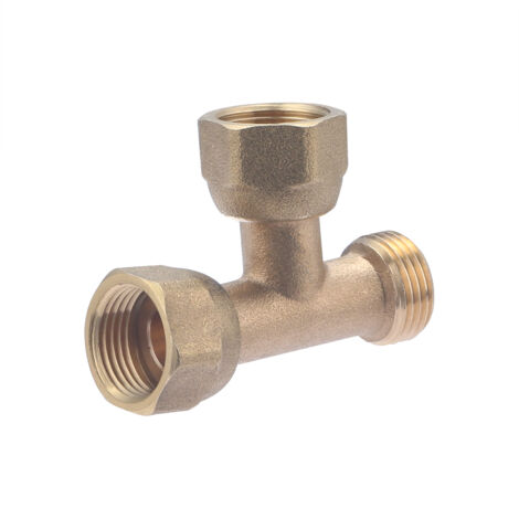 Noyon & Thiebault – Té mâle - femelle écrou libre laiton à visser 12x17 mm – Raccord pour circuits d'eau potable et chauffage – Pression 10 bar