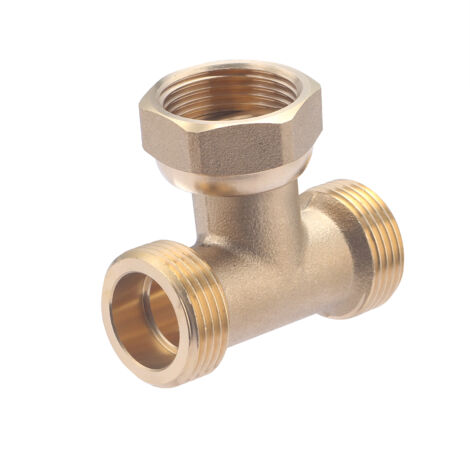 Noyon & Thiebault – Té mâle-femelle écrou libre mâle laiton à visser 20x27 mm (3/4) – Raccord pour circuits d'eau potable et chauffage – Pression max 10 bar