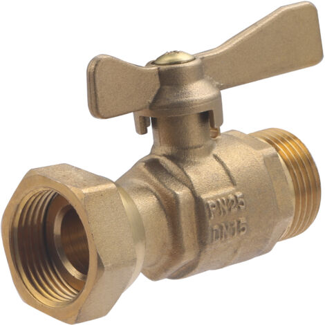 Vanne à sphère droite mâle femelle écrou libre pour compteur NOYON & THIEBAULT M3/4 - F3/4
