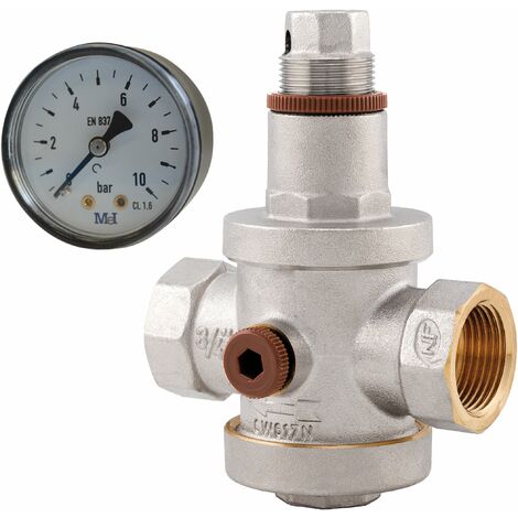 Reducteur pression m/f 3/4 20/27 reglable 1,5 - 4 bar chauffe-eau