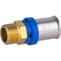 Noyon & Thiebault – Raccord mâle à sertir pour tube multicouche Ø16 – Filetage plomberie M12x17 (3/8) – Sertissage optimal avec bague HDPE – Étanchéité renforcée EPDM