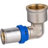 Noyon & Thiebault – Coude femelle à sertir pour tube multicouche 16mm – Raccord laiton 90° – Étanchéité avec joints EPDM – Résistance jusqu'à 10 bar