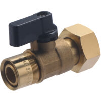 Noyon & Thiebault – Vanne papillon 1/4T sortie de collecteur à glissement pour tube PER Ø16 – Femelle écrou libre 15x21 – Résiste à 6 bar et 90°C