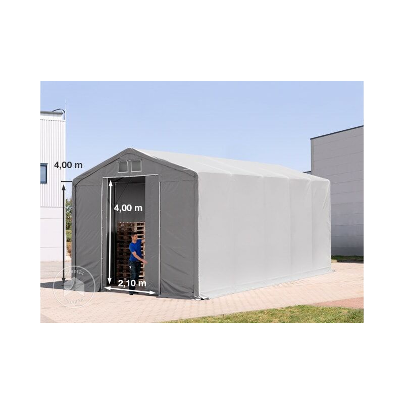 TOOLPORT Tente-Garage 3,3x6 m PVC PRIMEtex 2300 Haute densité Anti-feu abri  Garage, Tente de Stockage Vert