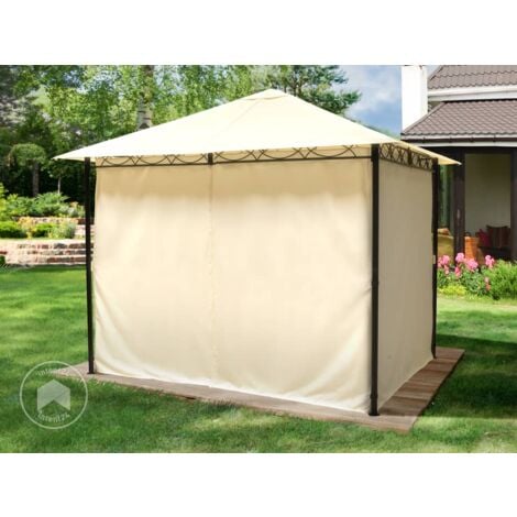 TOOLPORT Tonnelle de jardin 3x3 m Pavillon avec 4 côtés bâche de toit