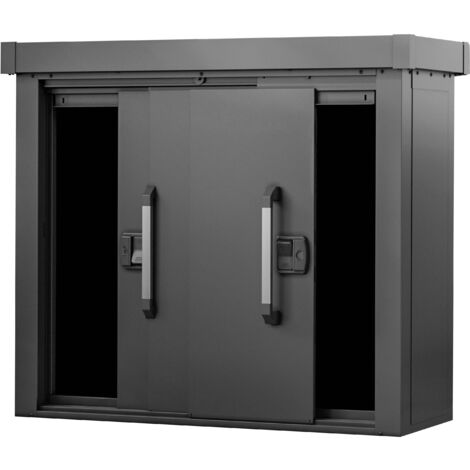 GFP Primeyard Armoire de jardin en métal 135x55x112 cm Abris de jardin anthracite, plancher inclus