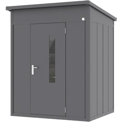 GFP Primeyard Armoire De Jardin En Métal 84x84x131 Cm Abris De Jardin Anthracite, Plancher