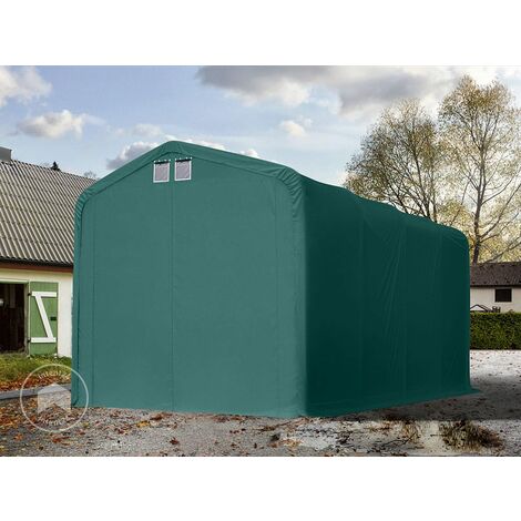 Tente garage carport dim. 5L x 3l x 2,4H m acier galvanisé robuste PE haute  densité 190 g/m² imperméable anti-UV gris