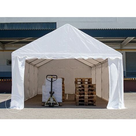 INTENT24 Tente de stockage 4x6 m abri bâche PVC 700 N imperméable gris