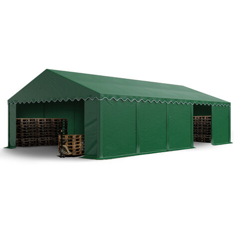 INTENT24 Tente de stockage 3x6 m abri bâche PVC 700 N imperméable vert foncé