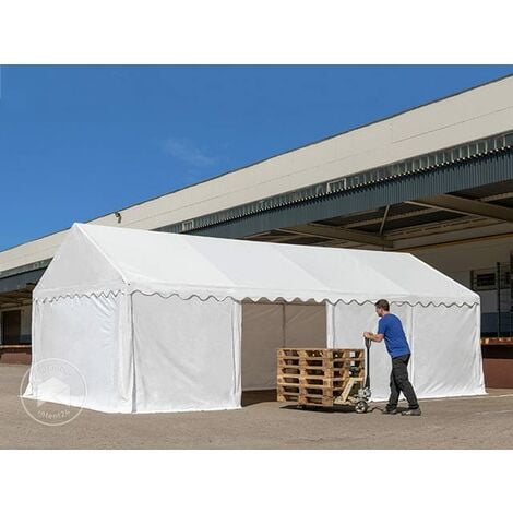 TOOLPORT Tente de stockage 3x2 m abri bâche PVC 700 N imperméable blanc