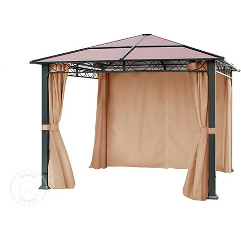 Rideaux (set de 4 toiles) pour tonnelle de jardin Luma Deluxe, 4x4 m Rideaux (set de 4 toiles) pour tonnelle de jardin Luma Deluxe, 4x4 m