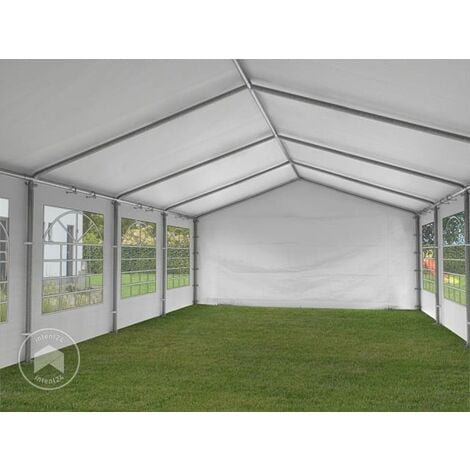 Tente de réception 5x10 m barnum pavillon blanc bâche PE 350 N imperméable tente de jardin