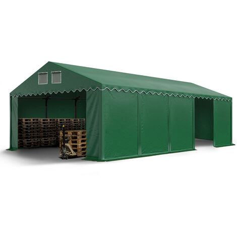 TOOLPORT Tente-Garage carport 3,3 x 4,8m d'élevage abri agricole Tente de  Stockage bâche PVC 800 N Armature Solide Vert Fonce : : Jardin