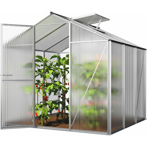 GFP Serre ECO-Star 3 cadre aluminium 192x192 cm Plaques double paroi 8 mm indéformables & résistantes aux intempéries
