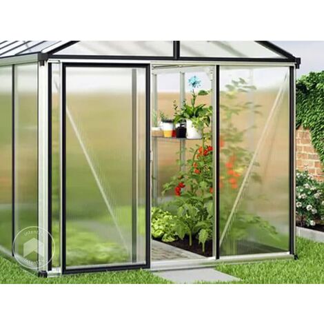 Serre GFP Viola Cadre Alu 222x223 Cm, Panneaux Double Paroi 6 Mm - Neuve
