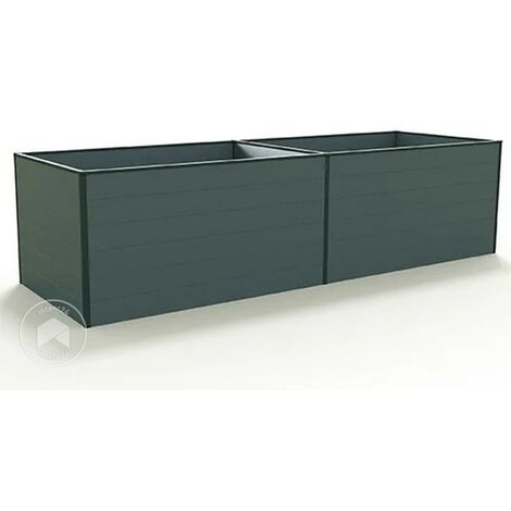 Carré Potager Surélevé Large Acier pour Jardin Confortable 160x80x75 cm Anthracite - ComfortXL Outdoor Living - Gamm vert