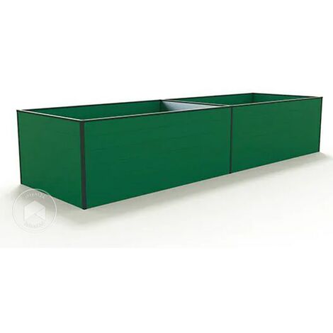 Carré Potager Surélevé Aluminium HALFSIZE GFP - 195x99x39 Cm - Bac Jardin Stable Sans Entretien - Conçu En Autriche - 8