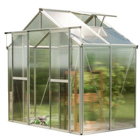 GFP Serre Saphir 2 cadre aluminium 259x133 cm Plaques double paroi 8 mm indéformables & résistantes aux intempéries