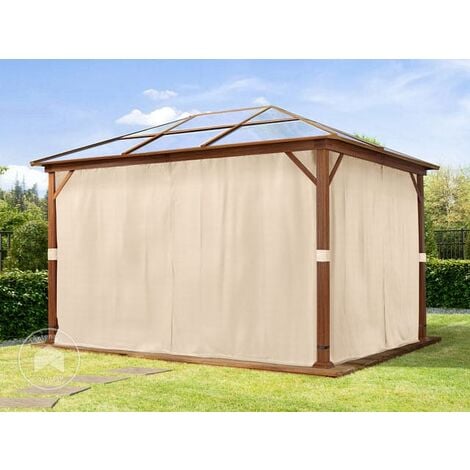 Tonnelle de jardin 3x4 m structure en Aluminium toit polycarbonate