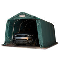 Tente-garage carport 3,3 x 4,8 m d'élevage abri agricole tente de stockage bâche env. 550g/m² armature solide vert fonce