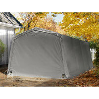 Abri/Tente garage PREMIUM 3,3 x 6,2 m pour voiture et bateau - toile PVC env. 500g/m² imperméable gris