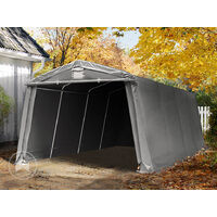 Abri/Tente garage PREMIUM 3,3 x 6,2 m pour voiture et bateau - toile PVC env. 500g/m² imperméable gris
