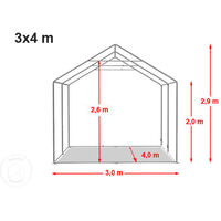 Abri / Tente de stockage PREMIUM INTENT24 - 3 x 4 m en vert fonce - avec cadre de sol et renforts de toit, bâches en PVC haute densité env. 500g/m² 100% imperméable, armature en acier galvanisé (antirouille), fixage par boulonnage