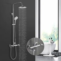 BONADE Duschsystem Edelstahl mit 9 Zoll Kopfbrause, Handbrause mit 3 Strahlarten, Verstellbare Duschstange Regenduschset Dusche für Badezimmer