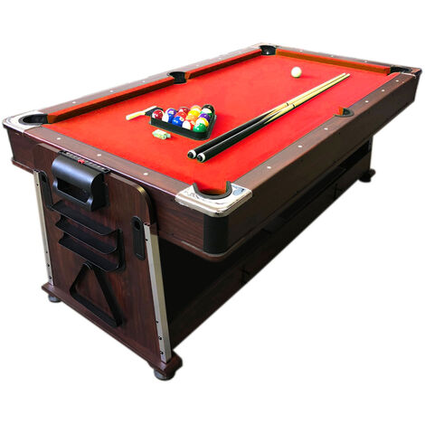 Multigame Pool Table 7-foot red with Air Hockey + Table Tennis – Mattew