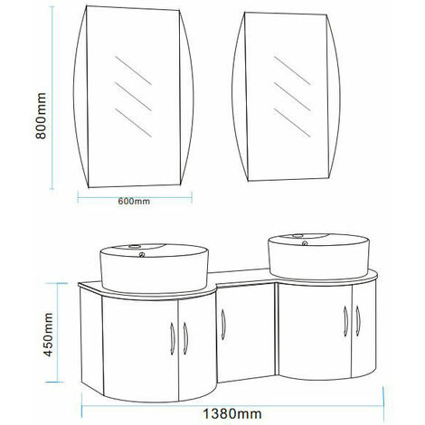 White Bathroom Cabinet 138 cm Washbasin Included - Tiger