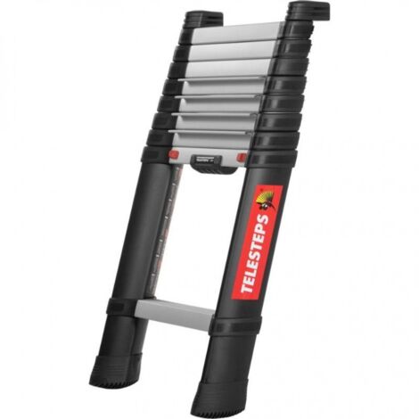 Telesteps – Échelle télescopique 3m Prime – Design triangulaire pour rigidité – Large marches inclinées pour sécurité – Charge maximale 150kg