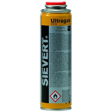 Cartouche Ultragas 60 gr – Gaz pour soudure et découpe à flamme – Température de flamme jusqu'à 2100 °C – Flamme stable – Sievert (1/3)