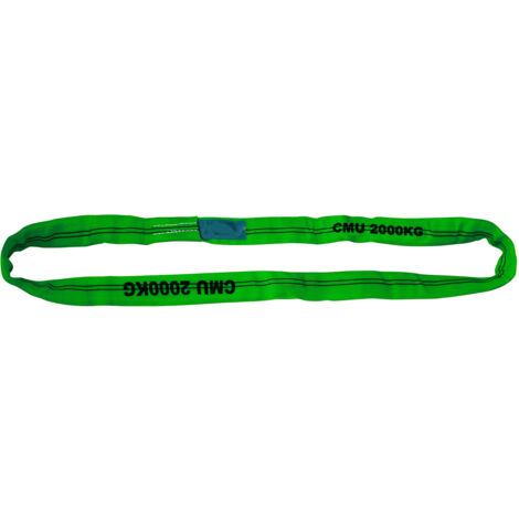 Sangle élingue Ronde Sans Fin 4m - Capacité 2000kg (2T), Verte, Marque LEM Select, Neuf