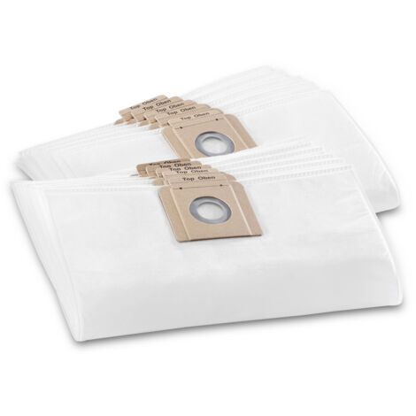 Finish – Lot de sacs filtrants en non-tissé x10 – Compatible KARCHER T 7/1 – Classe de poussières M – 3 couches de papier renforcé (1/3)