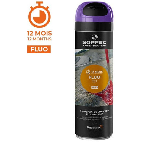 Traceur de chantier fluorescent [12 Mois] - Soppec - FLUO TP  Violet